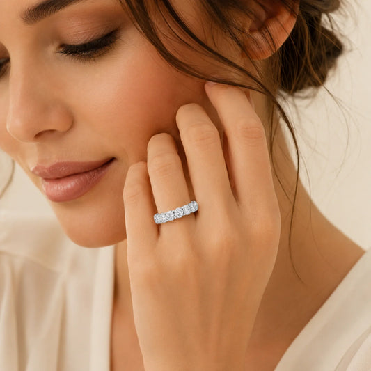 Elysia Round Lab Diamond Eternity Ring - White Gold
