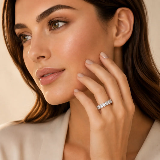 Camila Oval Lab Diamond Eternity Ring - White