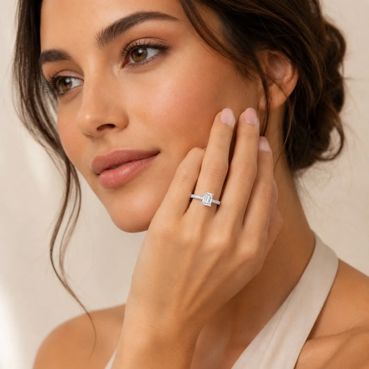 Grace Micro pavé Eternity Lab Diamond Ring - White