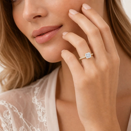Grace Micro pavé Eternity Lab Diamond Ring - Yellow