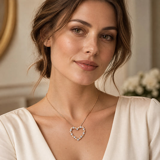 Amour Lab-Grown Diamond Open Heart Pendant - Rose Gold