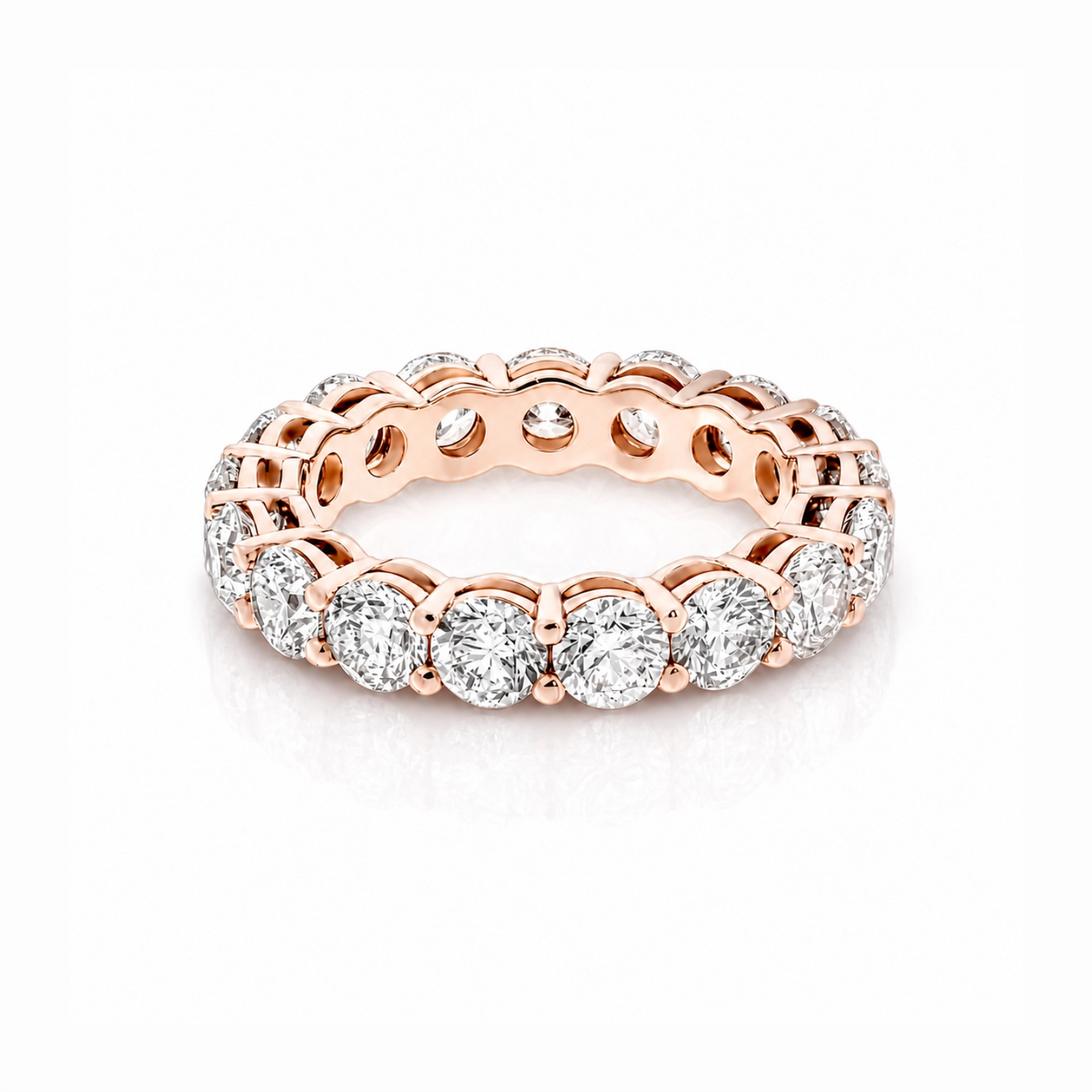 Elysia Round Lab Diamond Eternity Ring - Rose