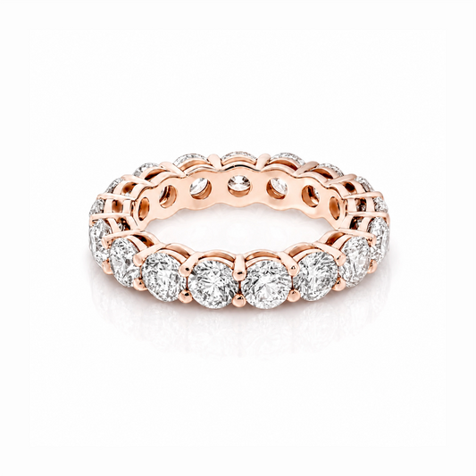 Elysia Round Lab Diamond Eternity Ring - Rose