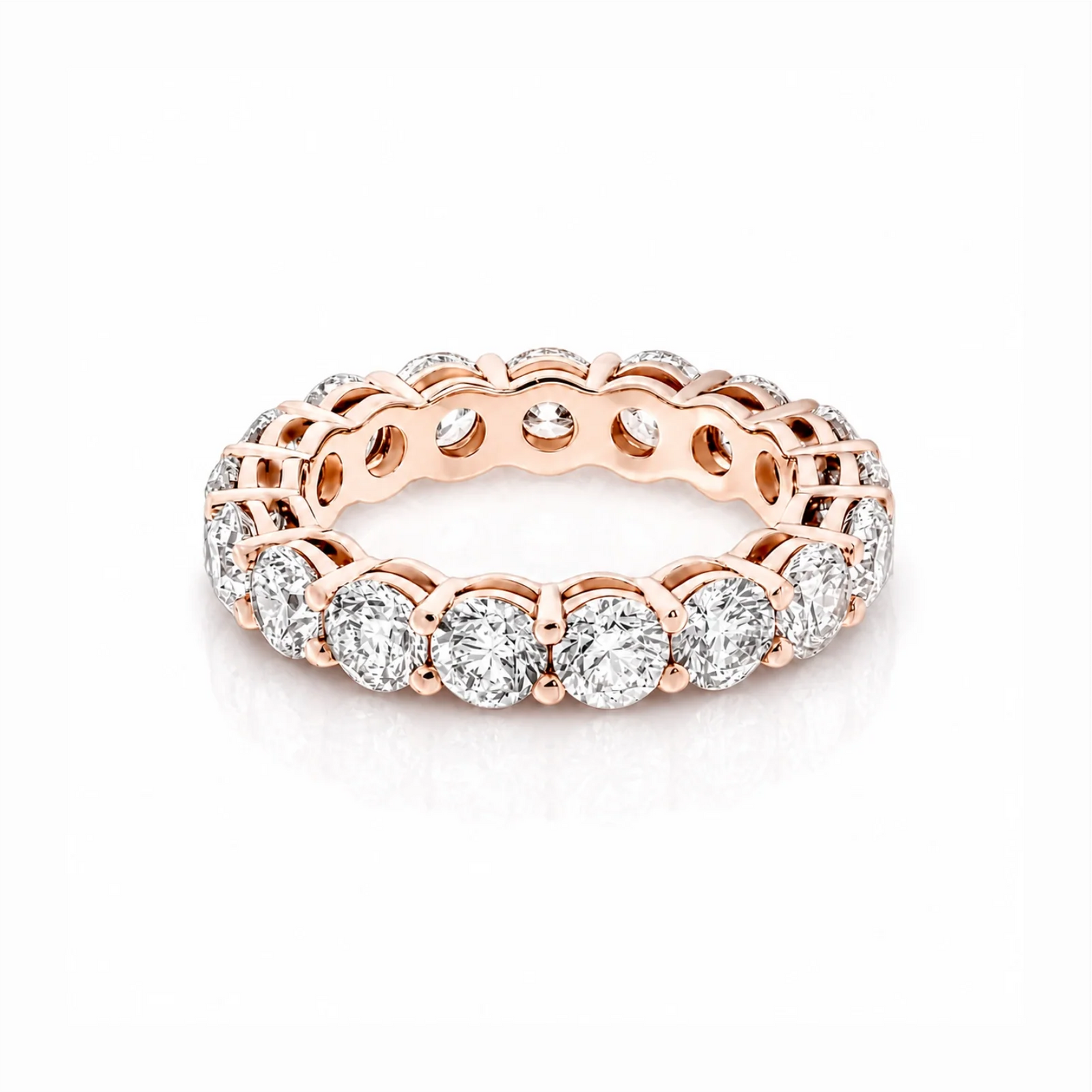 Elysia Round Lab Diamond Eternity Ring - Rose Gold
