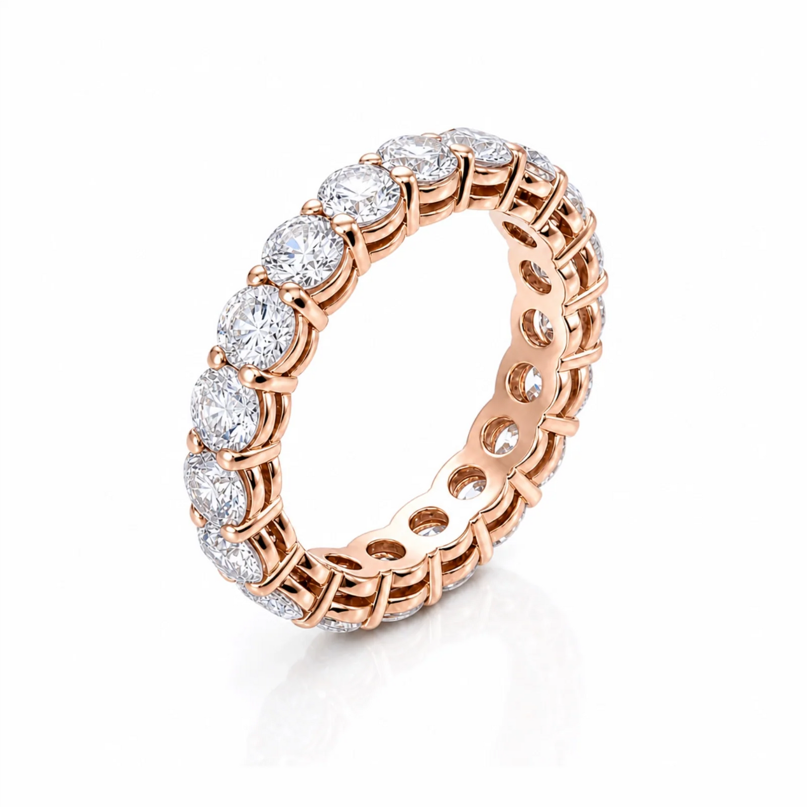 Elysia Round Lab Diamond Eternity Ring - Rose Gold