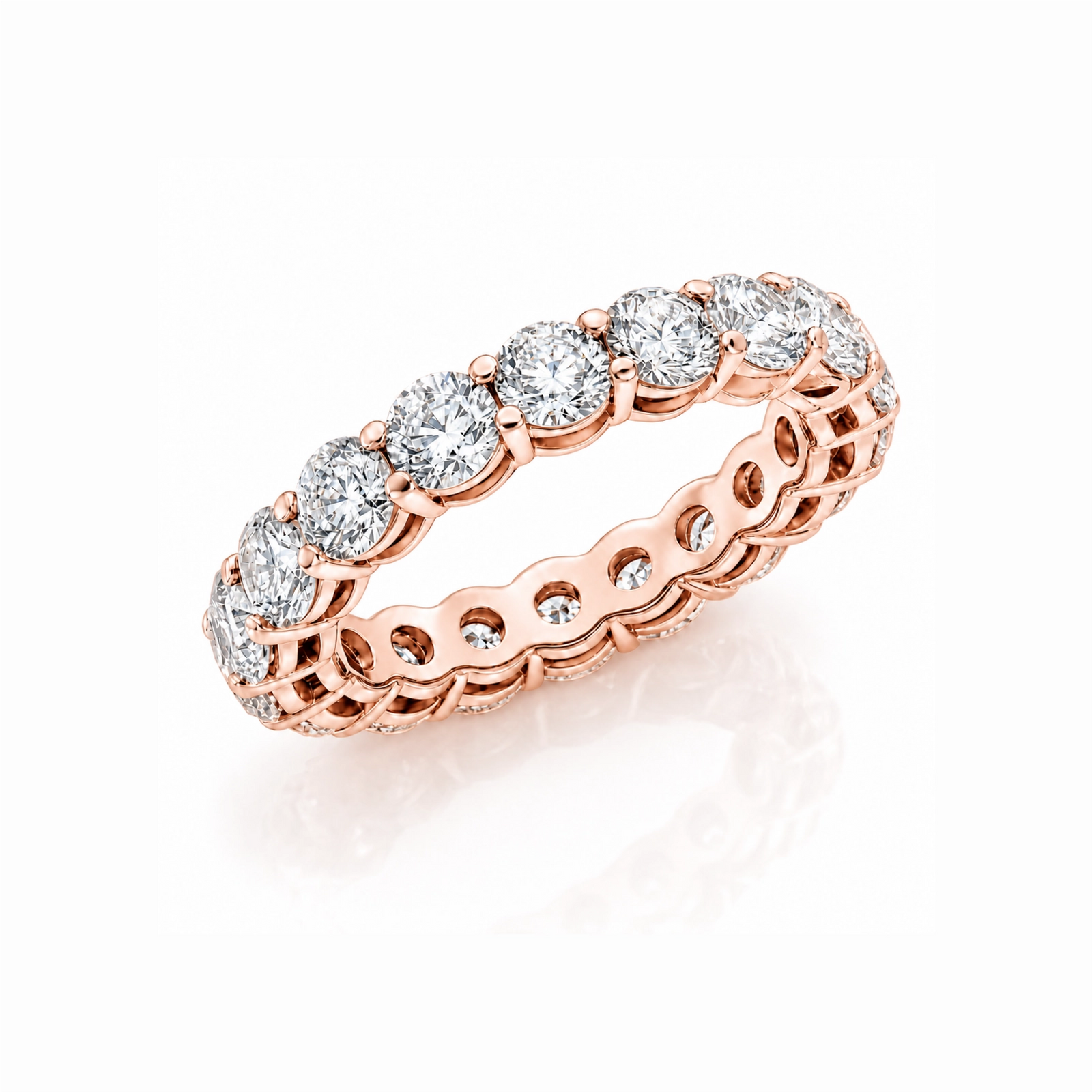 Elysia Round Lab Diamond Eternity Ring - Rose