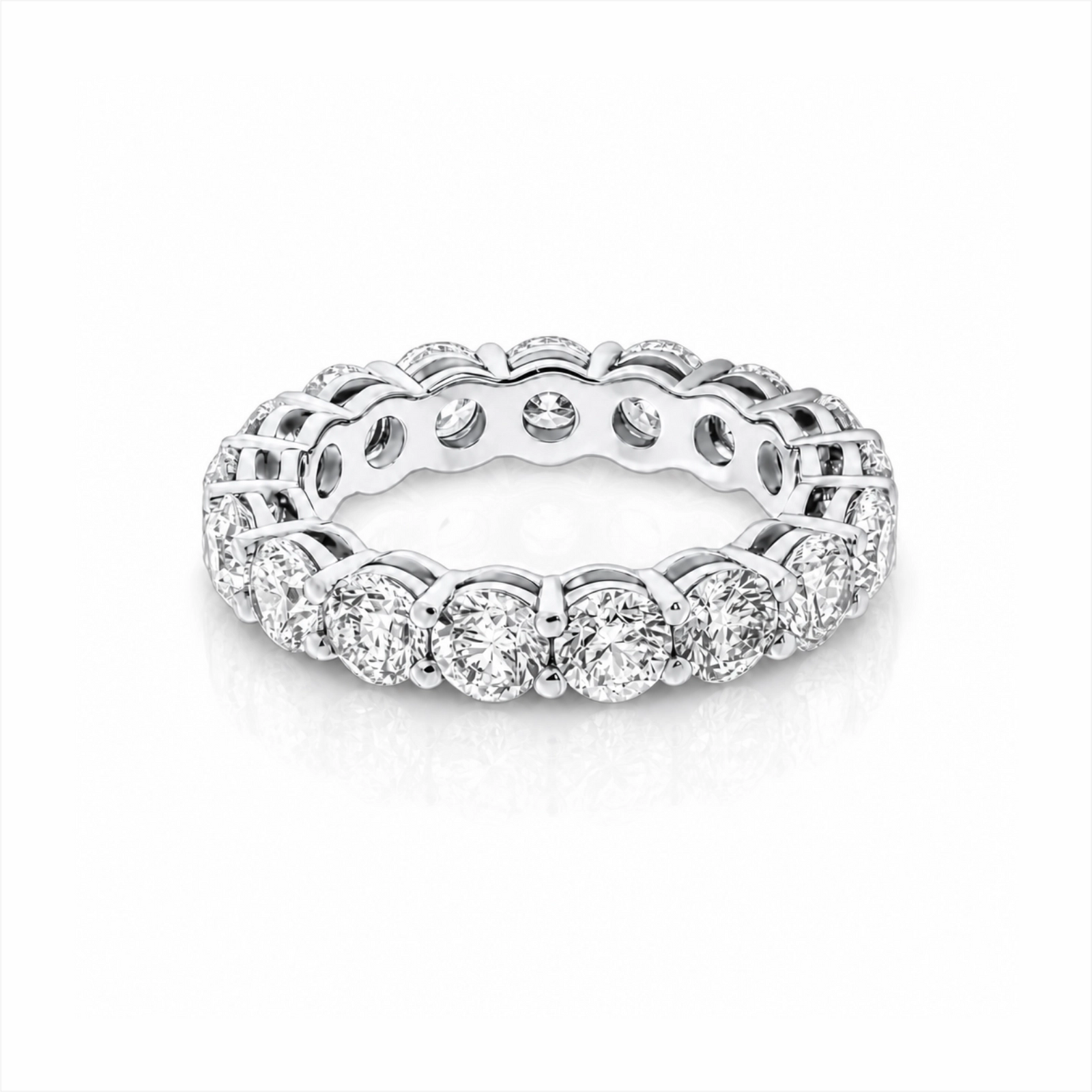 Elysia Round Lab Diamond Eternity Ring - White