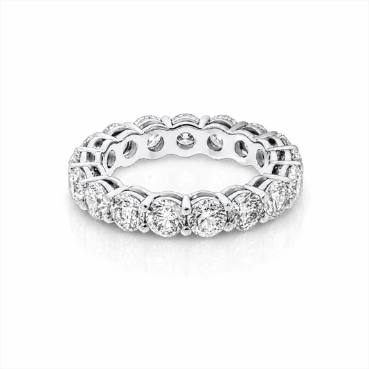 Elysia Round Lab Diamond Eternity Ring - White Gold