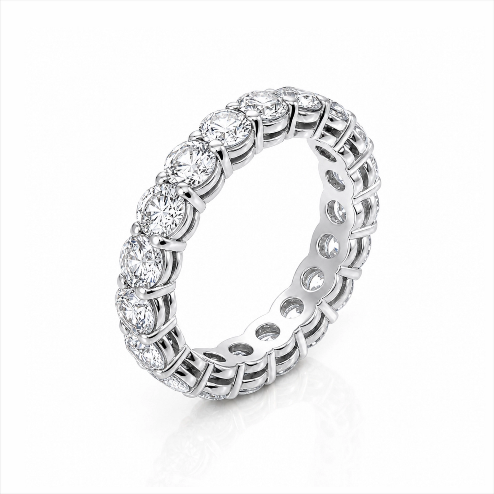 Elysia Round Lab Diamond Eternity Ring - White