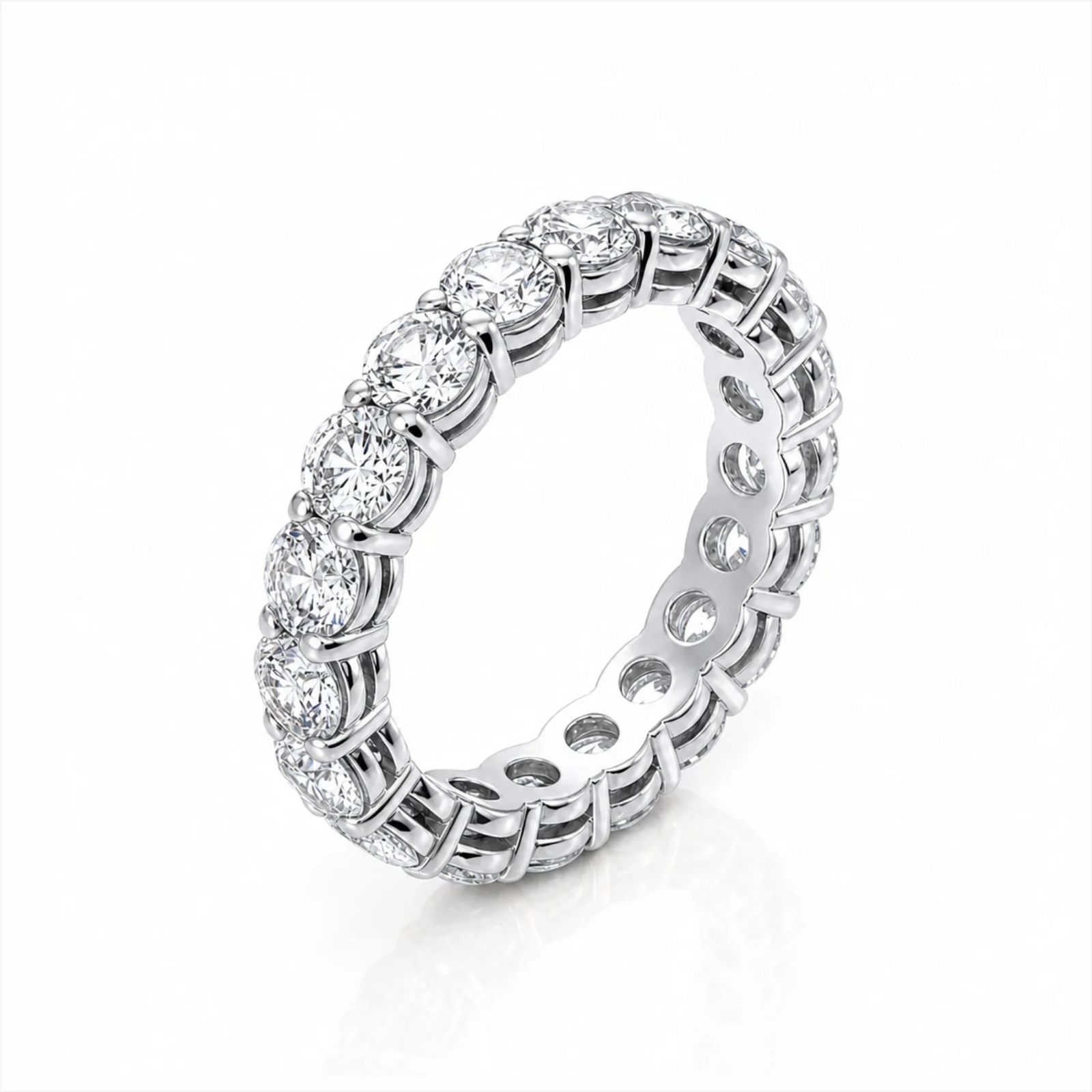 Elysia Round Lab Diamond Eternity Ring - White Gold