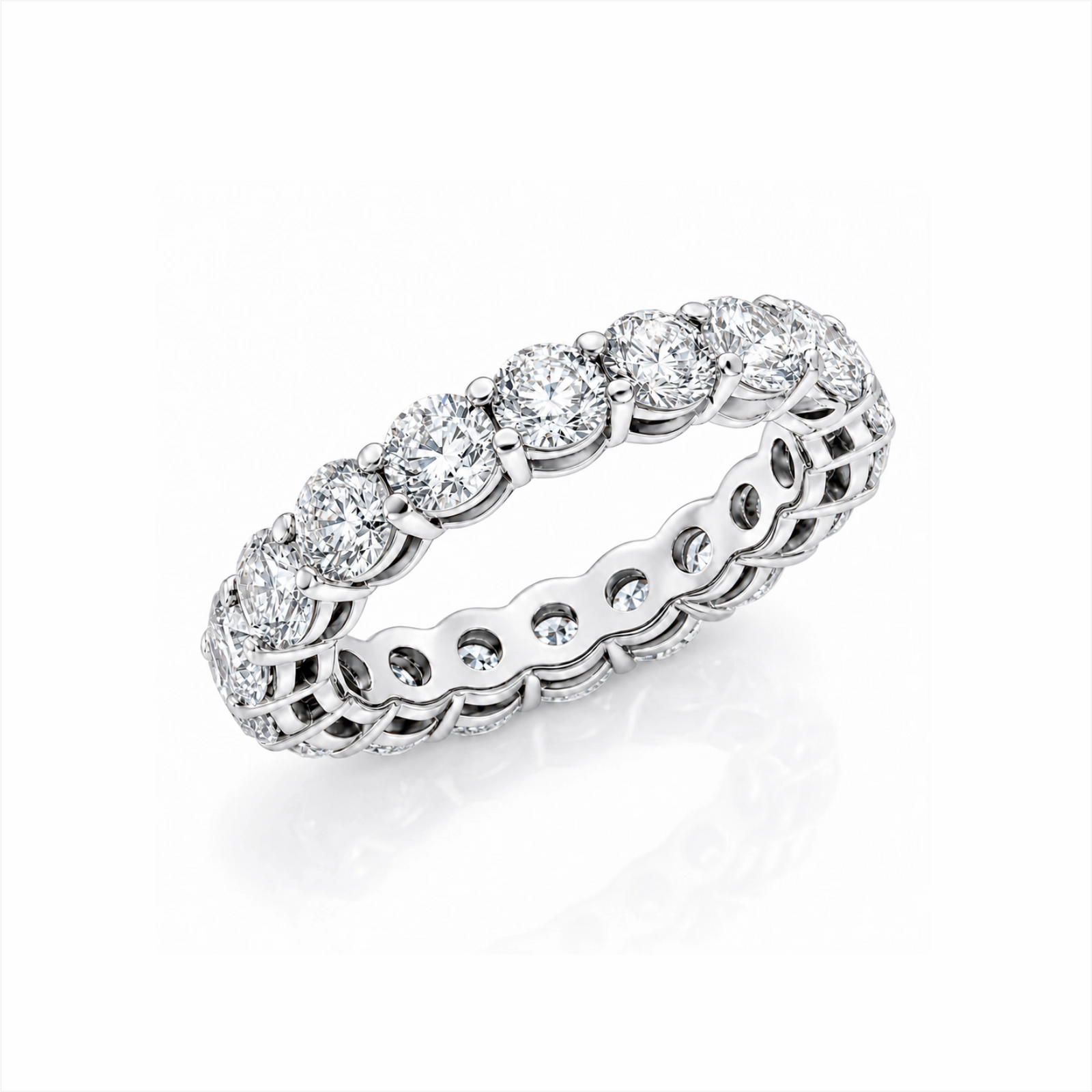 Elysia Round Lab Diamond Eternity Ring - White