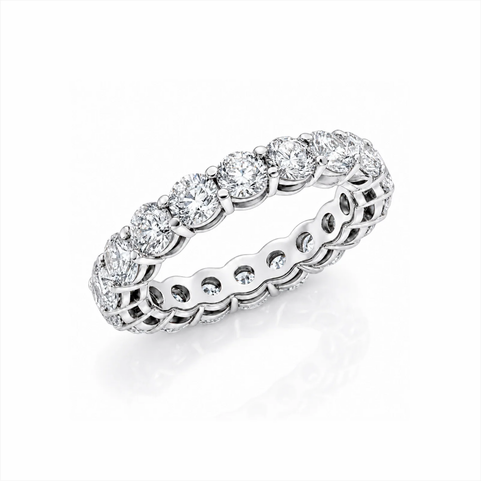 Elysia Round Lab Diamond Eternity Ring - White Gold
