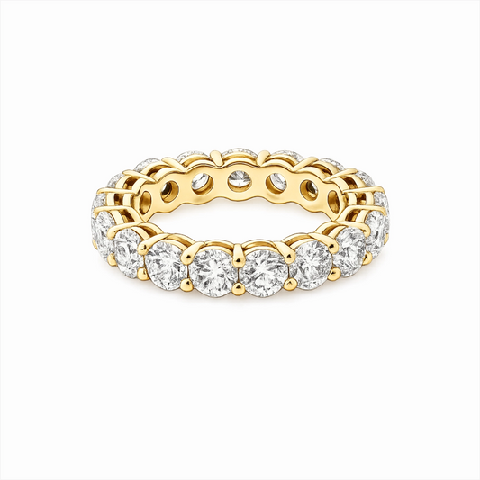 Elysia Round Lab Diamond Eternity Ring - Yellow