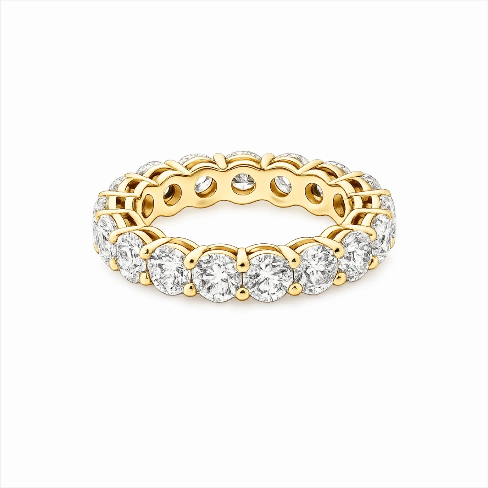 Elysia Round Lab Diamond Eternity Ring - Yellow Gold