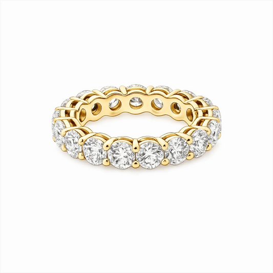 Elysia Round Lab Diamond Eternity Ring - Yellow Gold