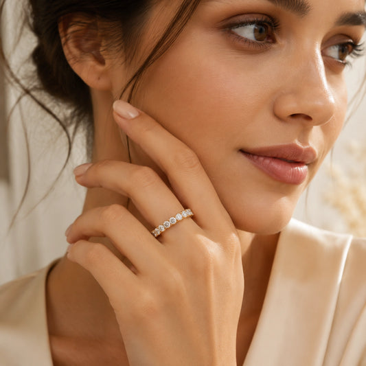 Elysia Round Lab Diamond Eternity Ring - Yellow