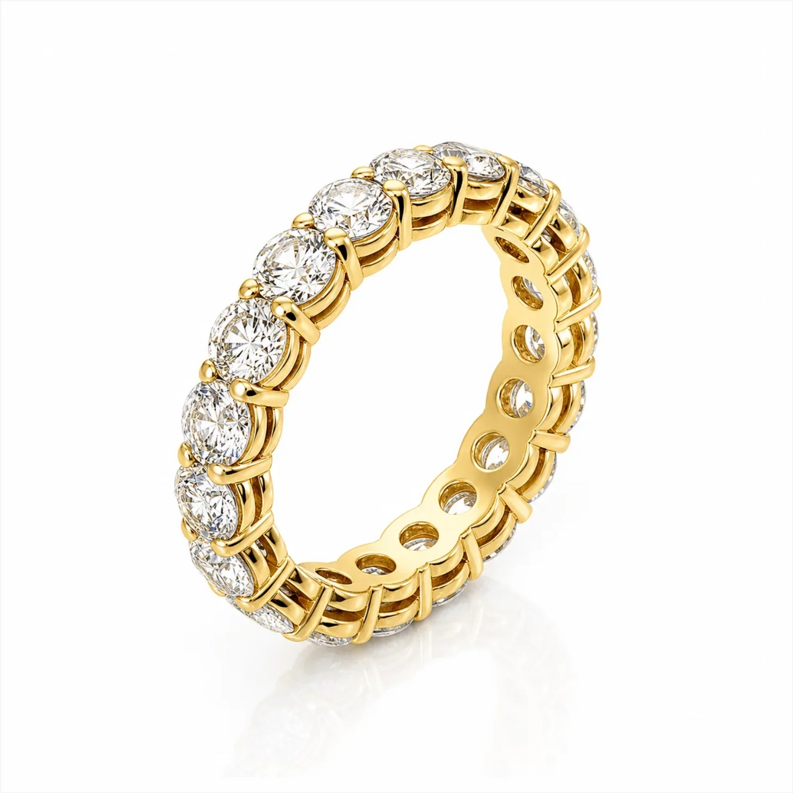 Elysia Round Lab Diamond Eternity Ring - Yellow Gold