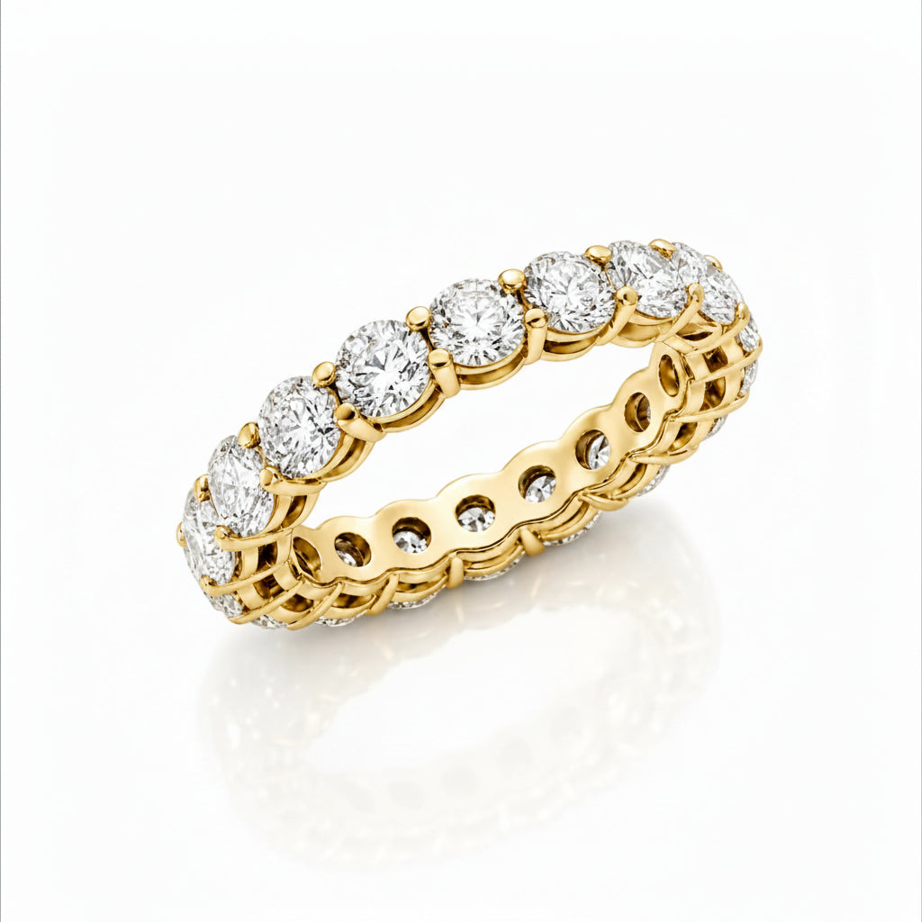Elysia Round Lab Diamond Eternity Ring - Yellow