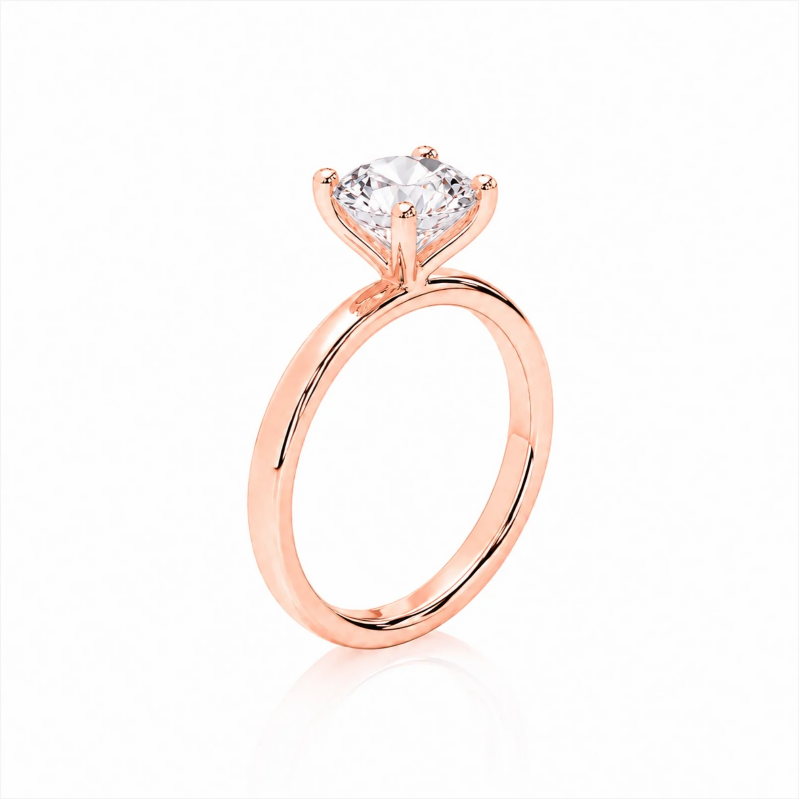 Four Prong Round Brilliant Ring - Rose