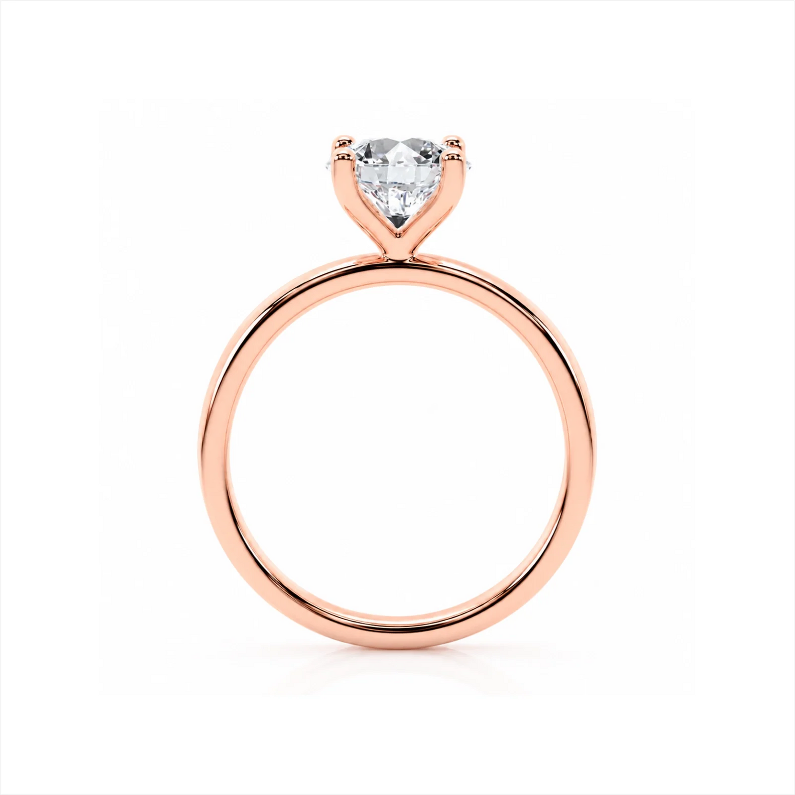 Four Prong Round Brilliant Ring - Rose