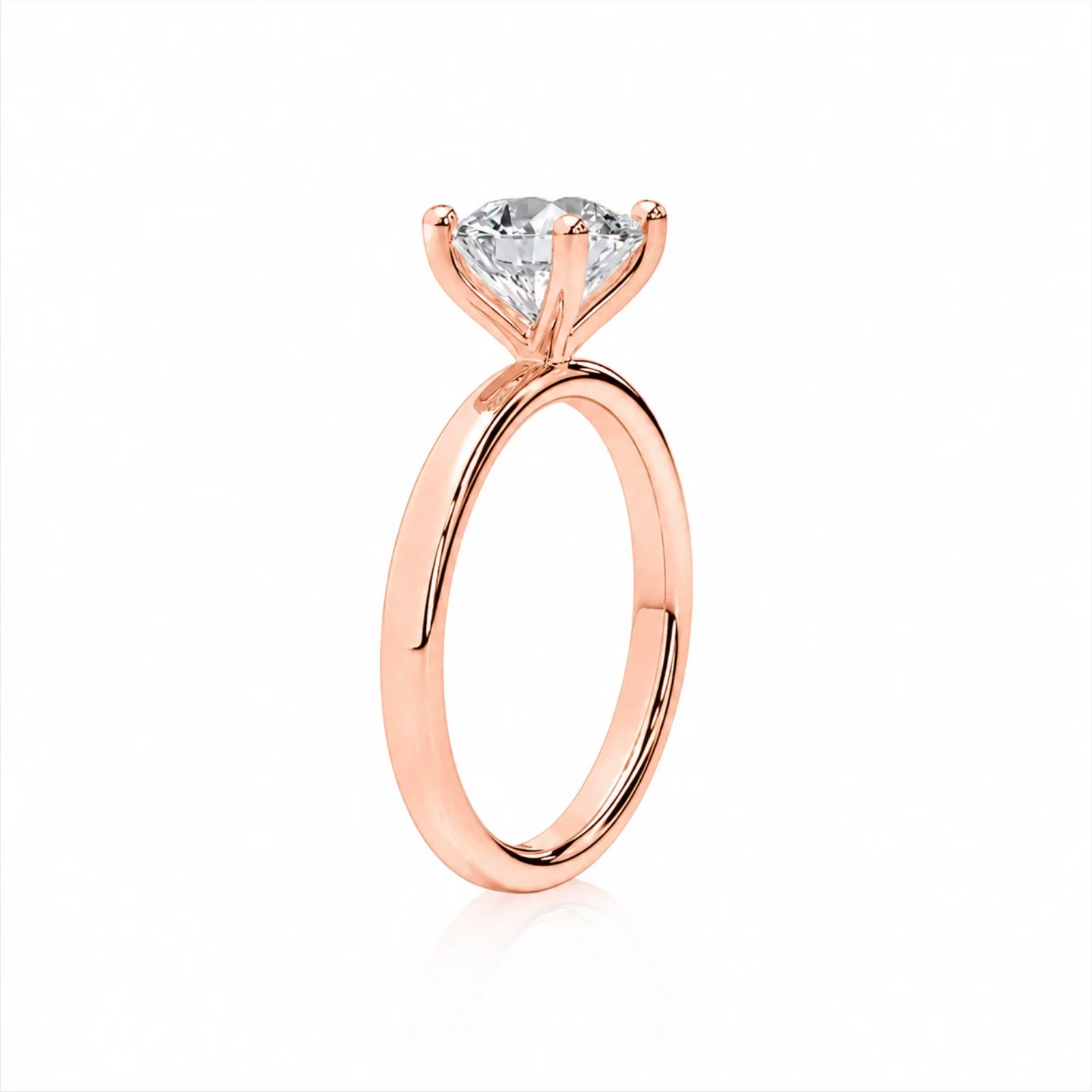 Four Prong Round Brilliant Ring - Rose
