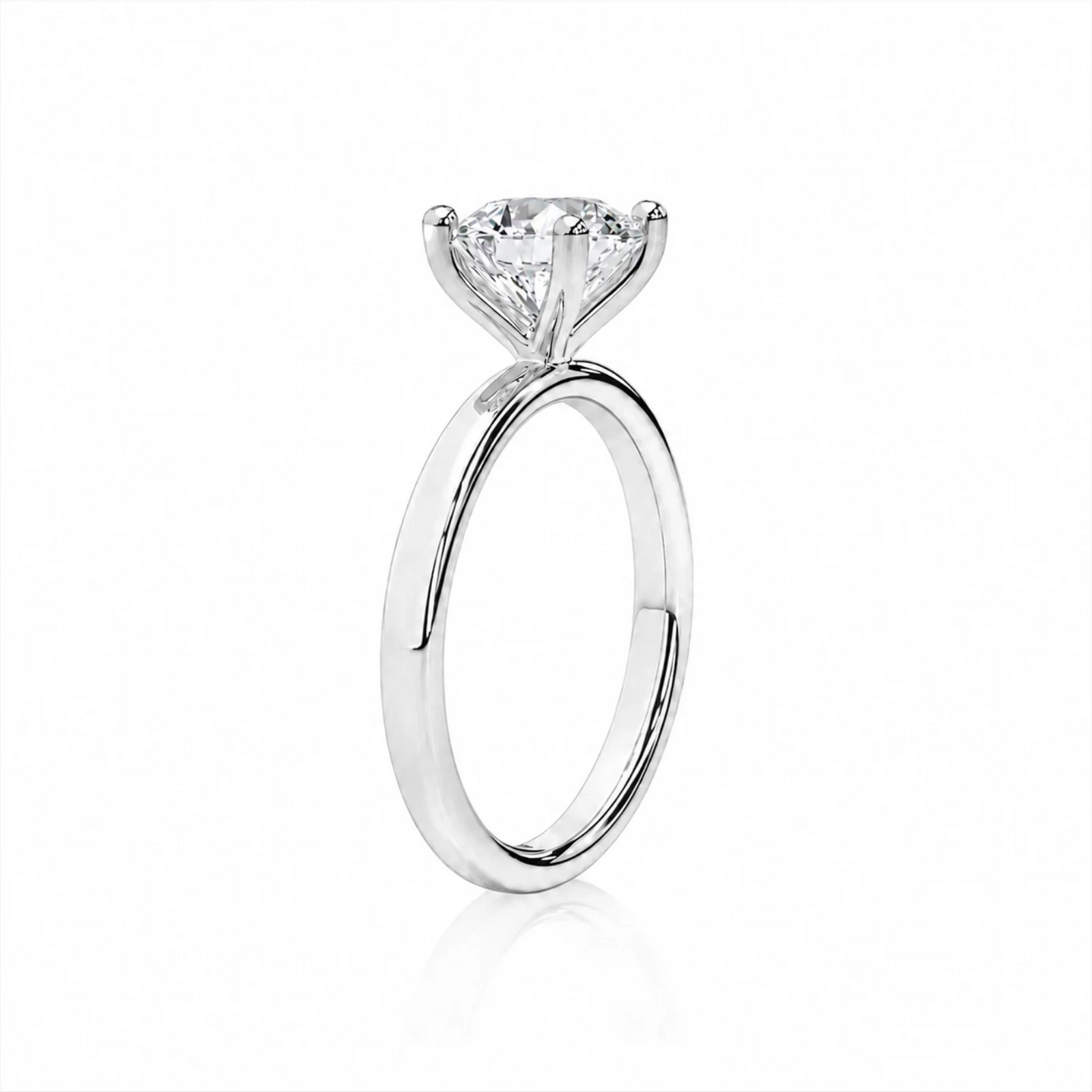 Four Prong Round Brilliant Ring - White