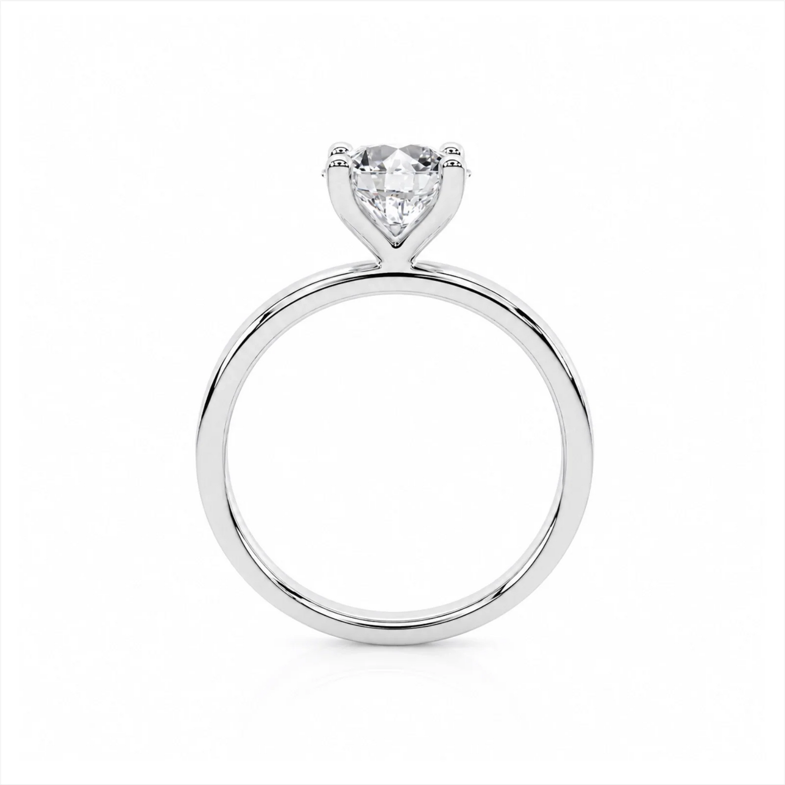Four Prong Round Brilliant Ring - White