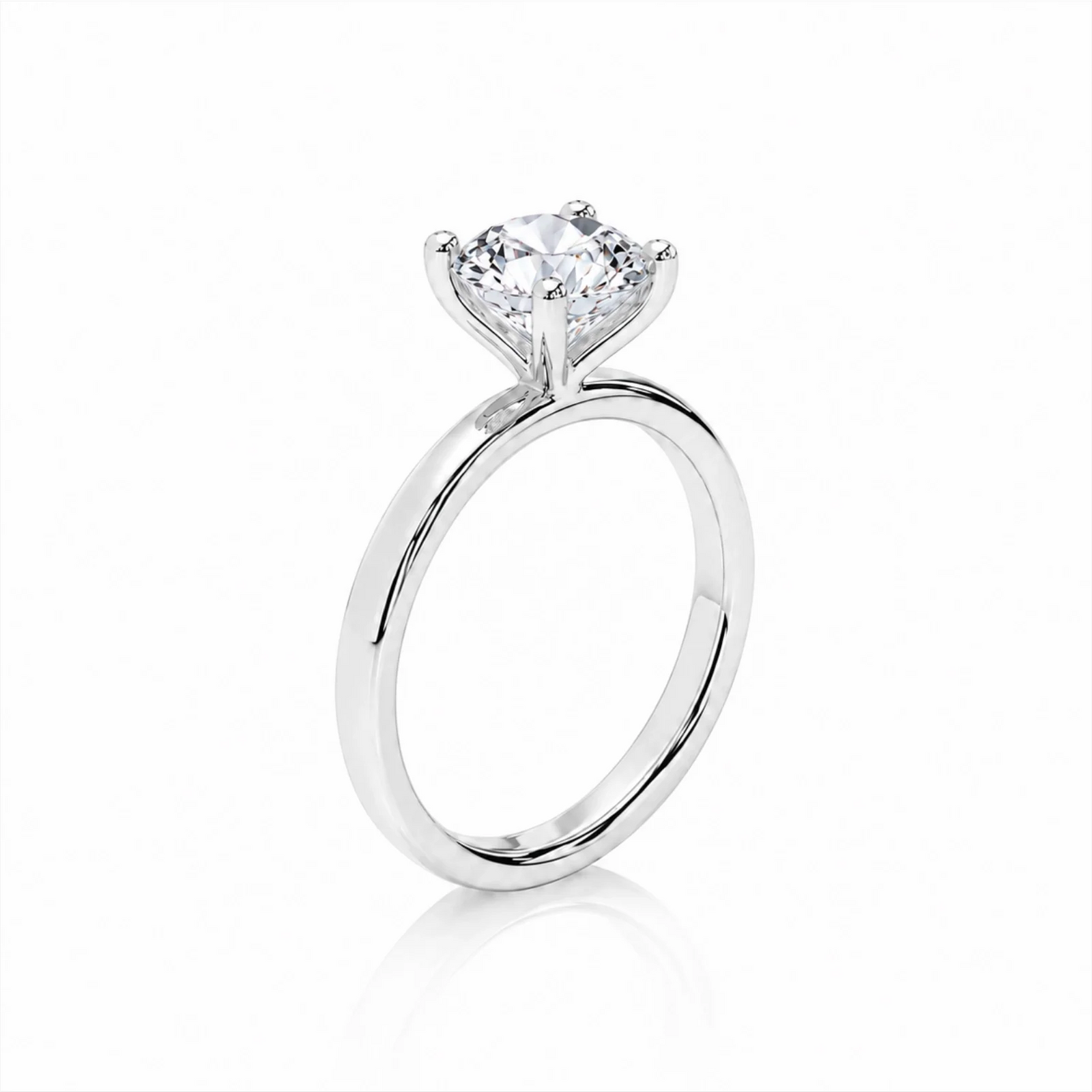 Four Prong Round Brilliant Ring - White