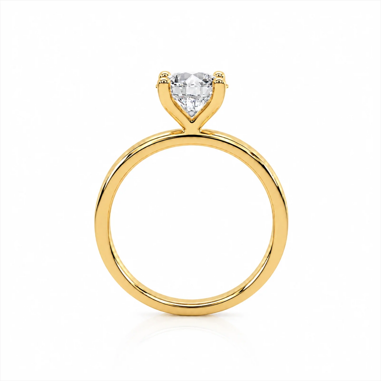 Four Prong Round Brilliant Ring - Yellow