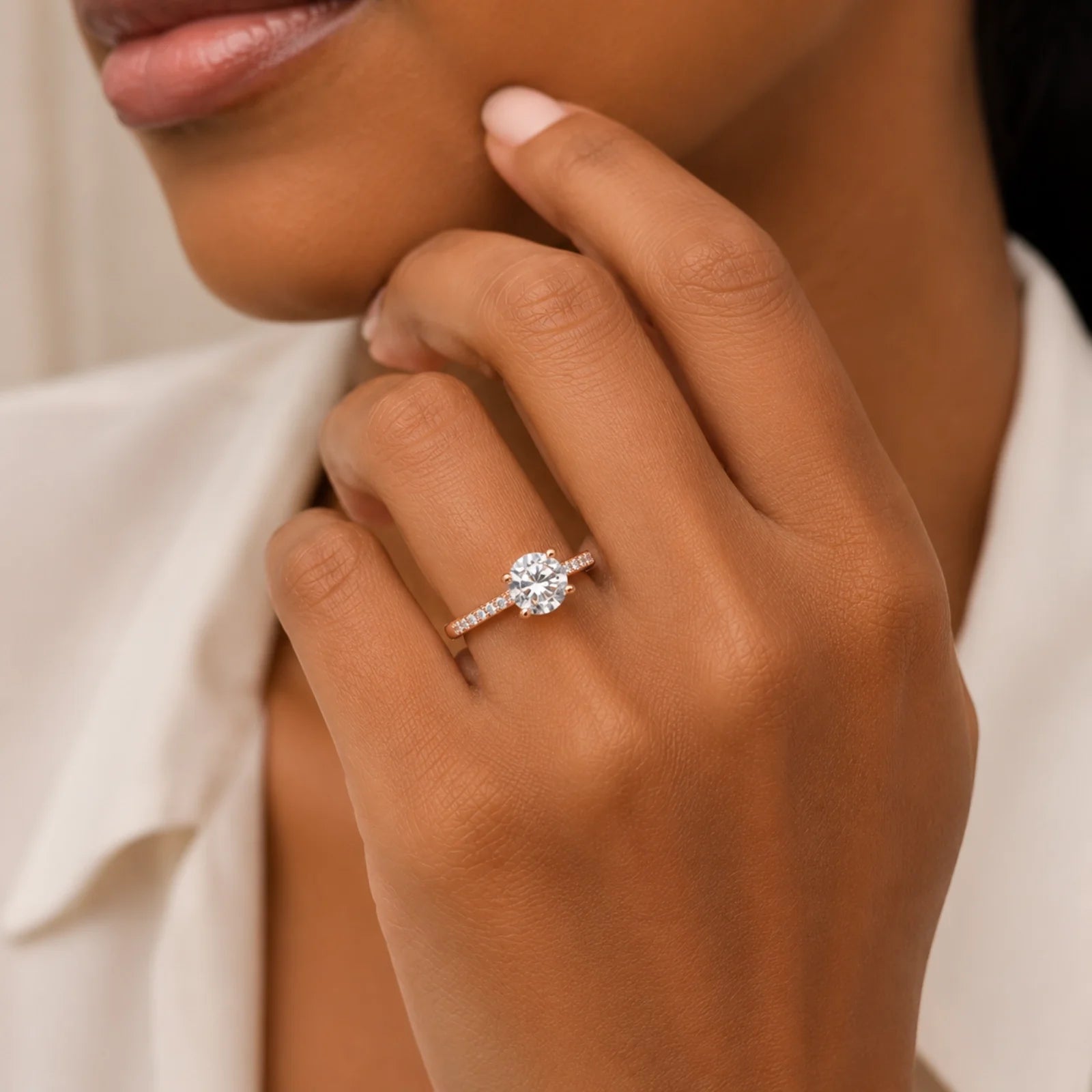 Micro Pavé Eternity Lab Diamond Ring - Rose