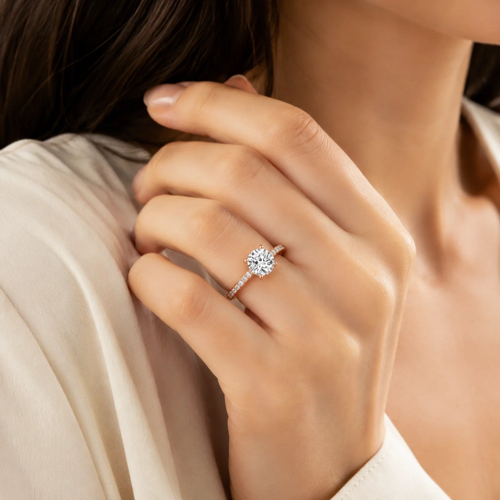 Micro Pavé Eternity Lab Diamond Ring - Rose