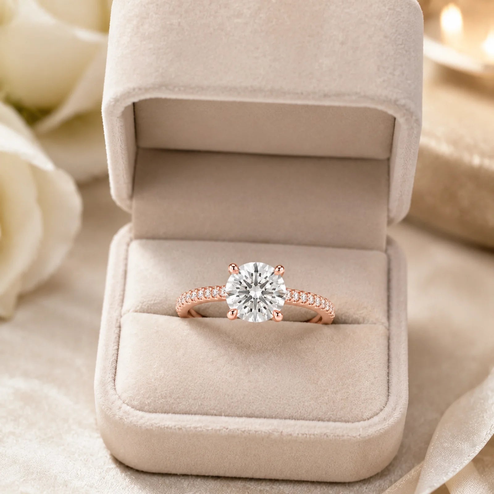 Micro Pavé Eternity Lab Diamond Ring - Rose