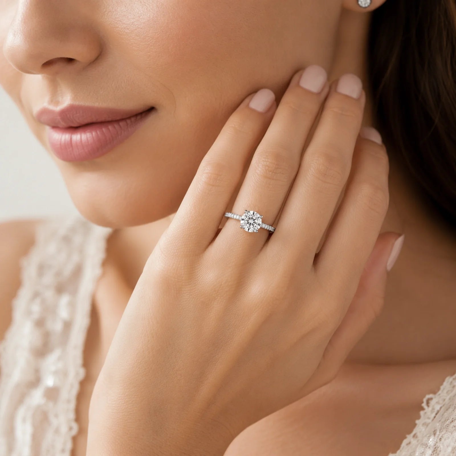 Micro Pavé Eternity Lab Diamond Ring - White