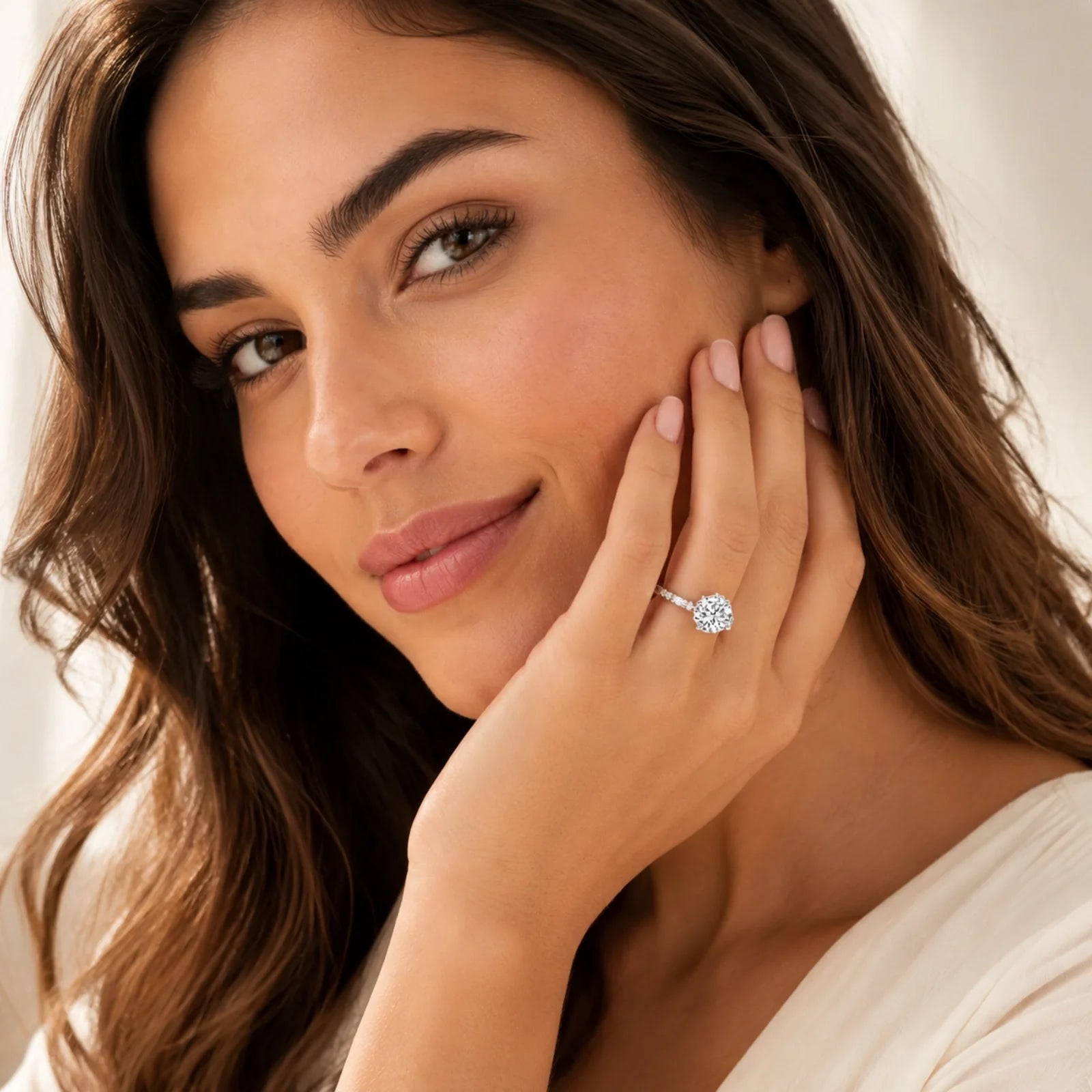 Micro Pavé Eternity Lab Diamond Ring - White