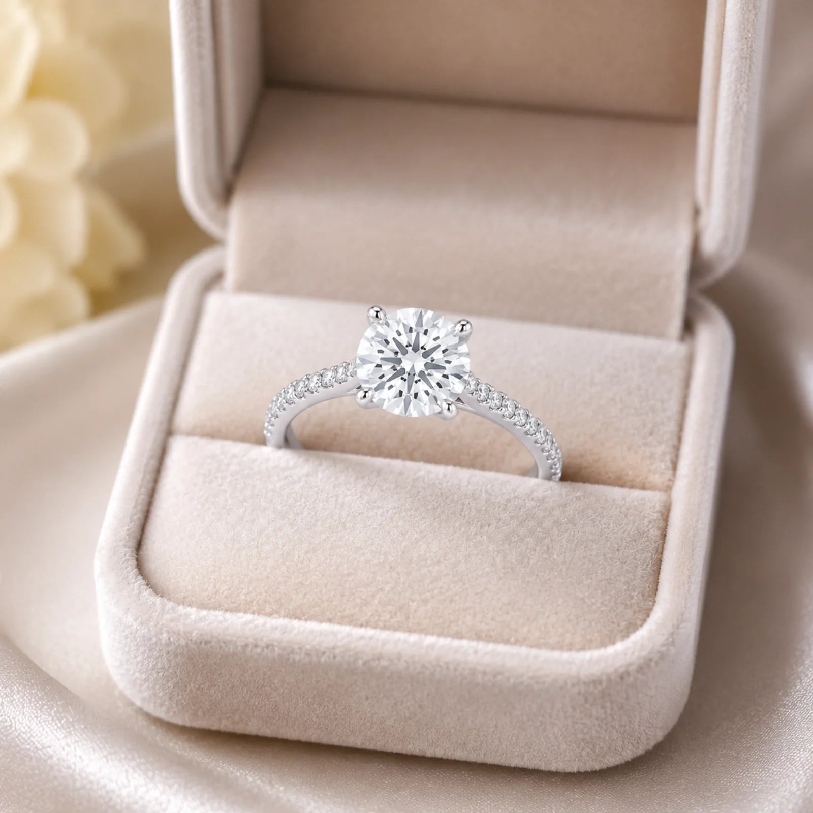 Micro Pavé Eternity Lab Diamond Ring - White