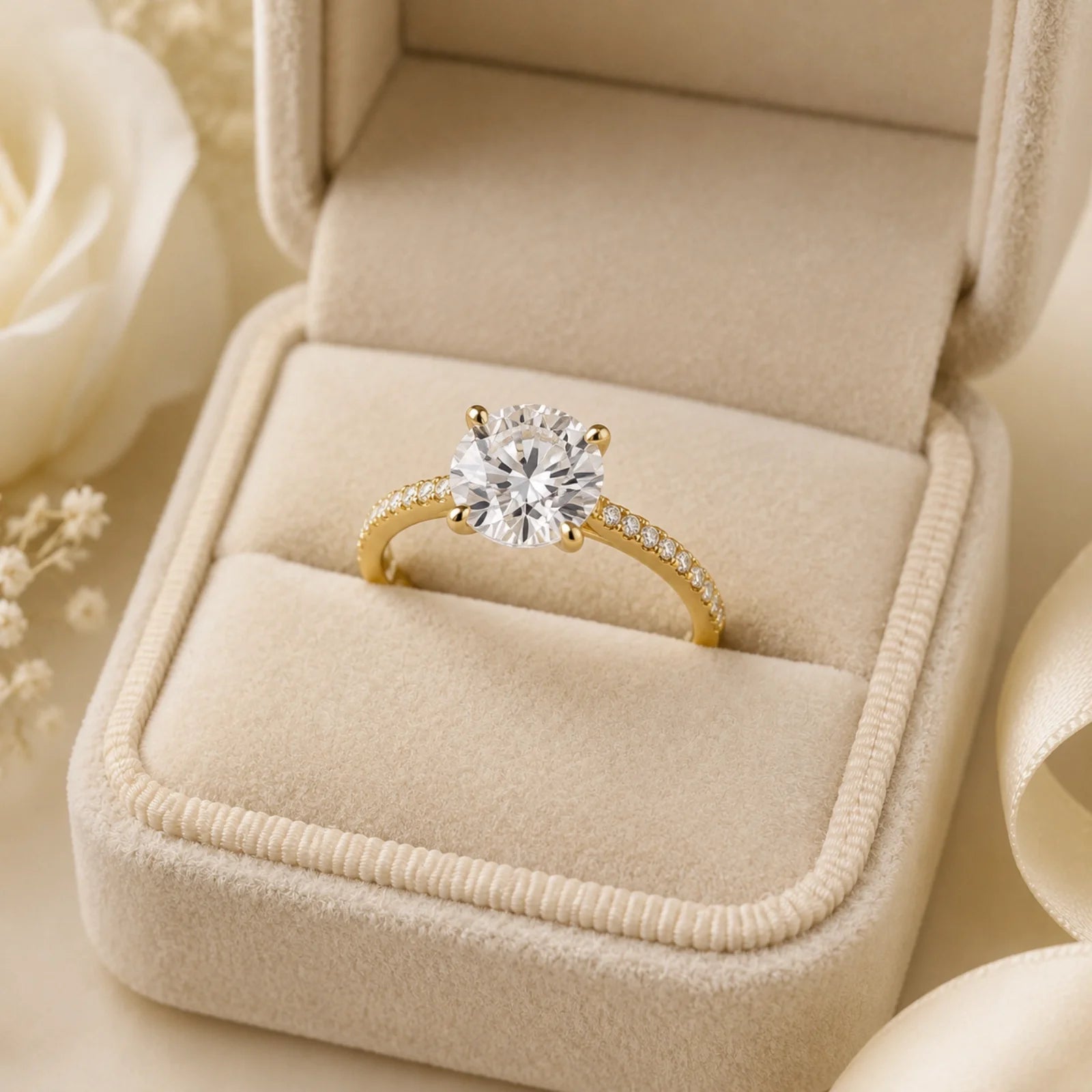 Micro Pavé Eternity Lab Diamond Ring - Yellow
