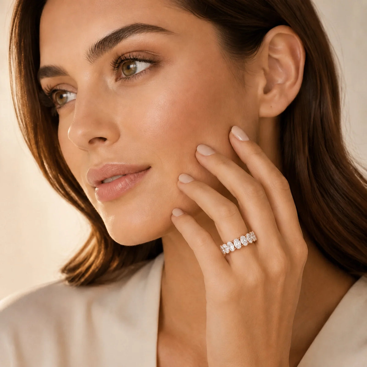 Camila Oval Lab Diamond Eternity Ring - Rose