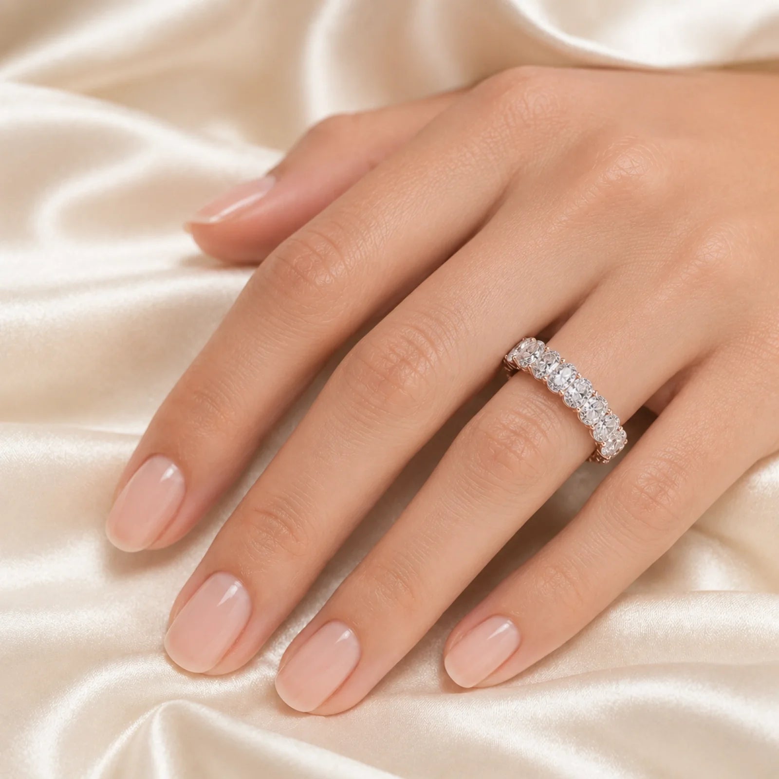 Camila Oval Lab Diamond Eternity Ring - Rose