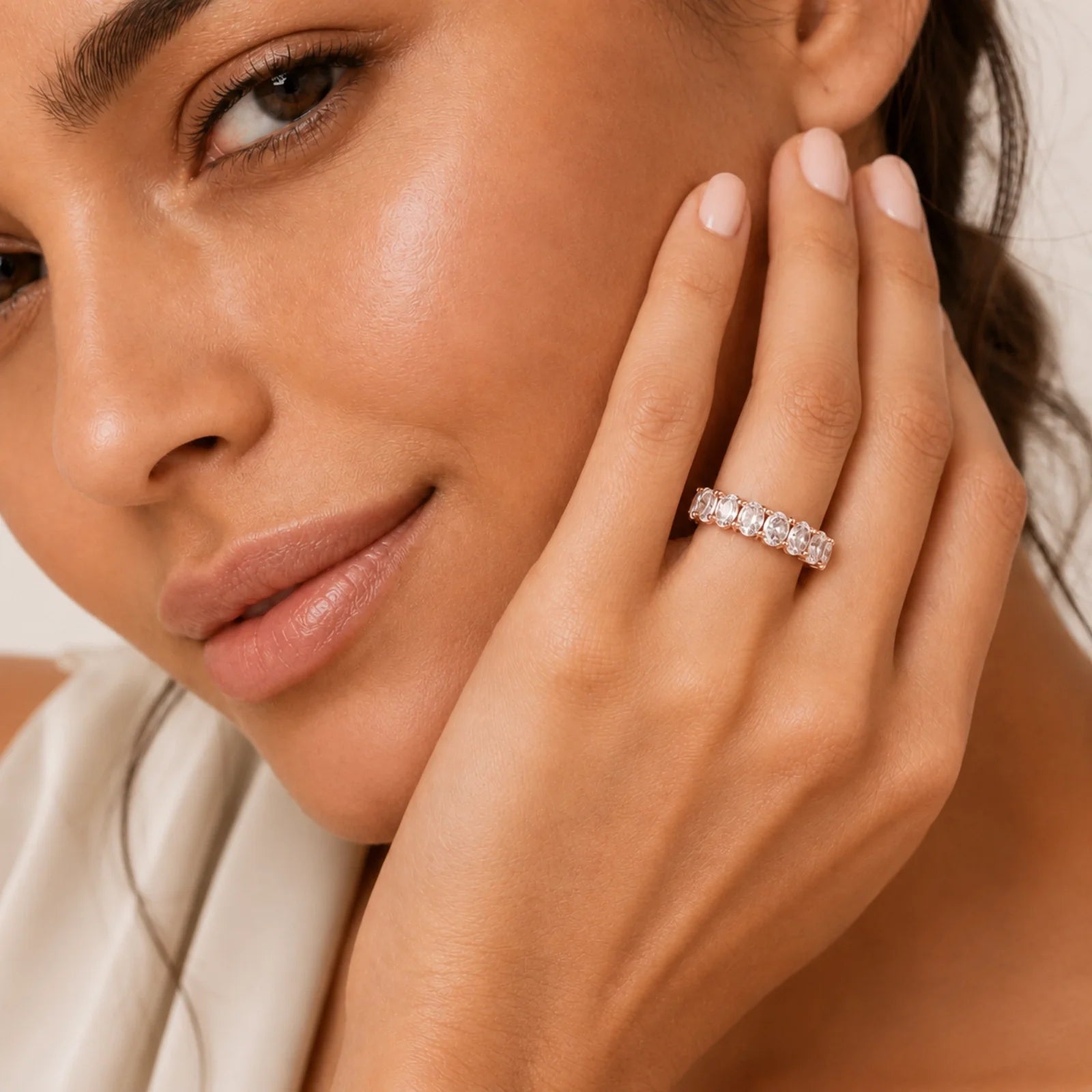 Camila Oval Lab Diamond Eternity Ring - Rose