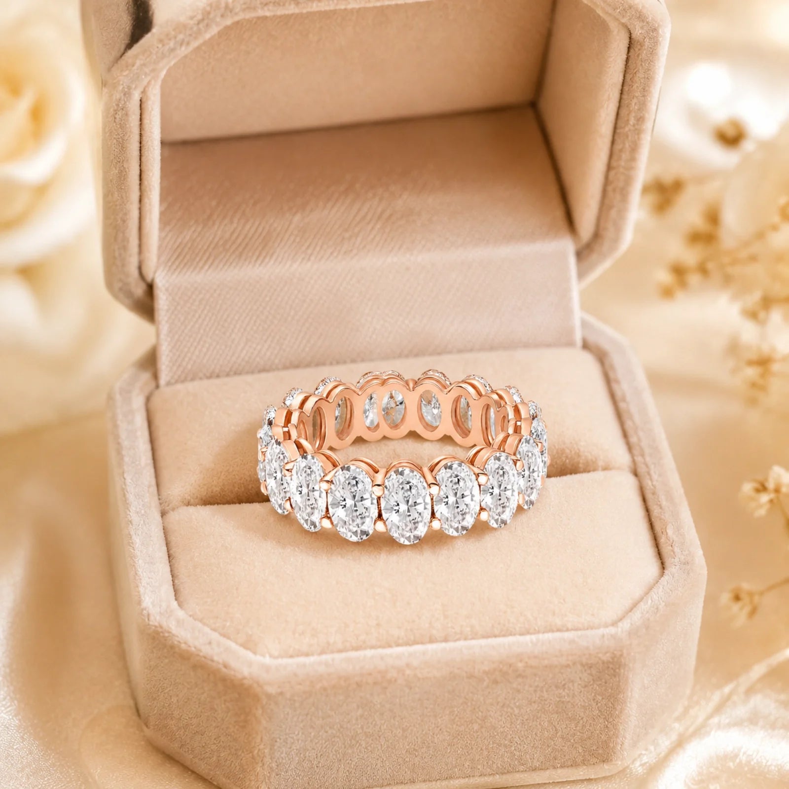 Camila Oval Lab Diamond Eternity Ring - Rose