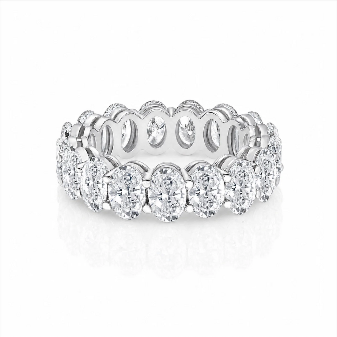 Camila Oval Lab-Grown Diamond Eternity Ring - White Gold