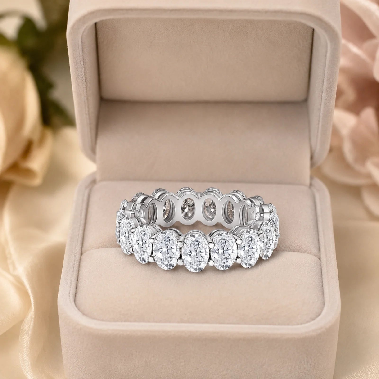 Camila Oval Lab Diamond Eternity Ring - White