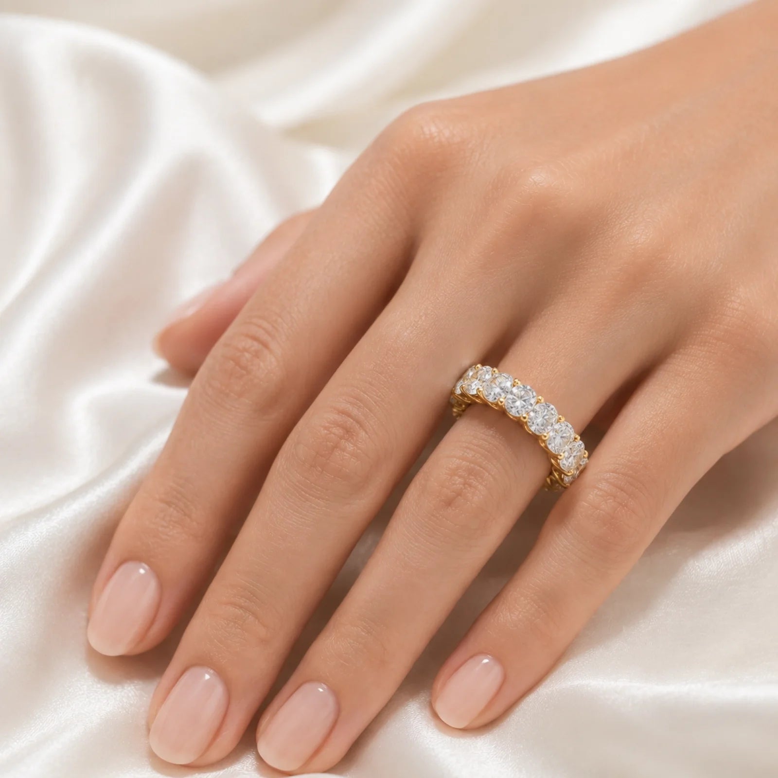 Camila Oval Lab Diamond Eternity Ring - Yellow
