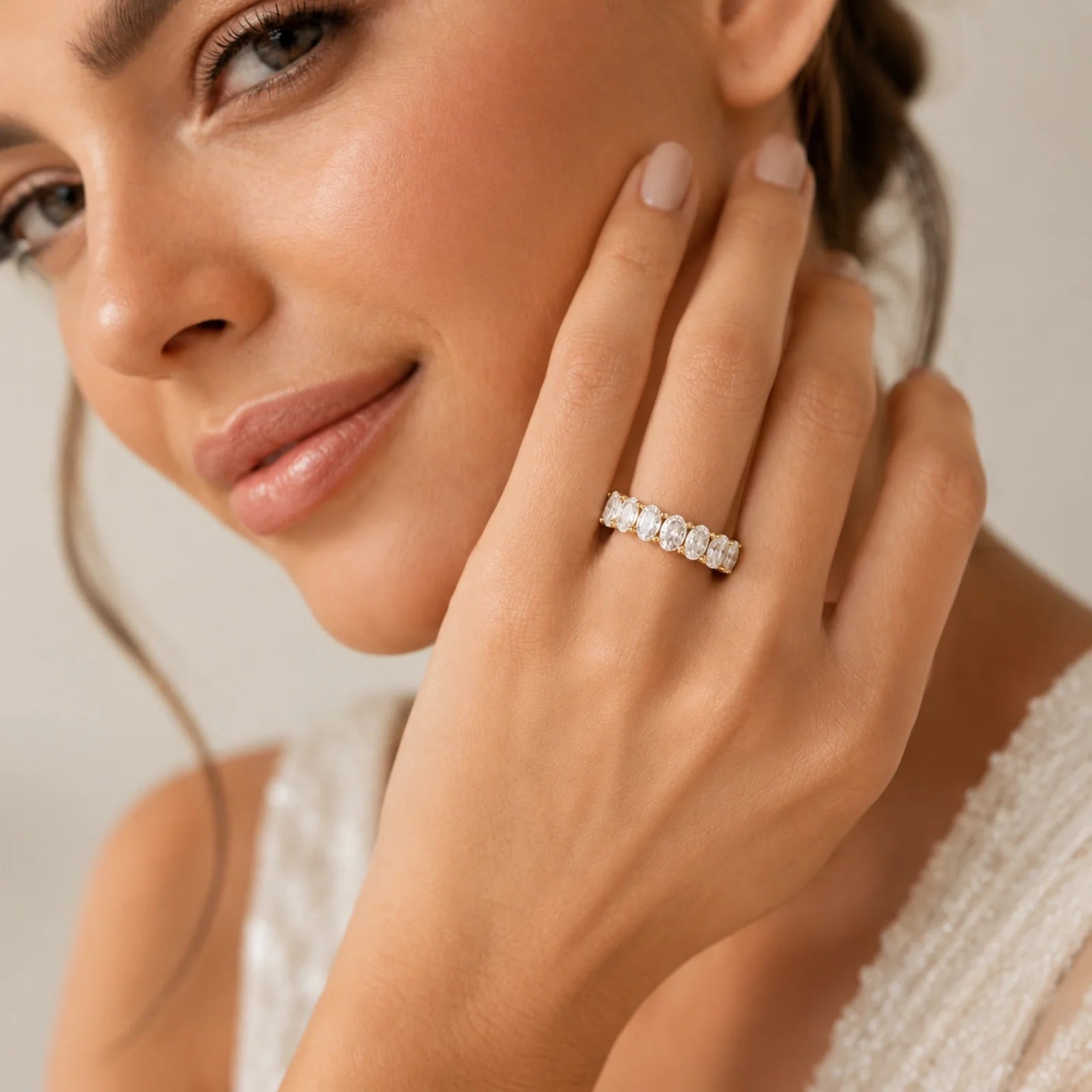 Camila Oval Lab Diamond Eternity Ring - Yellow