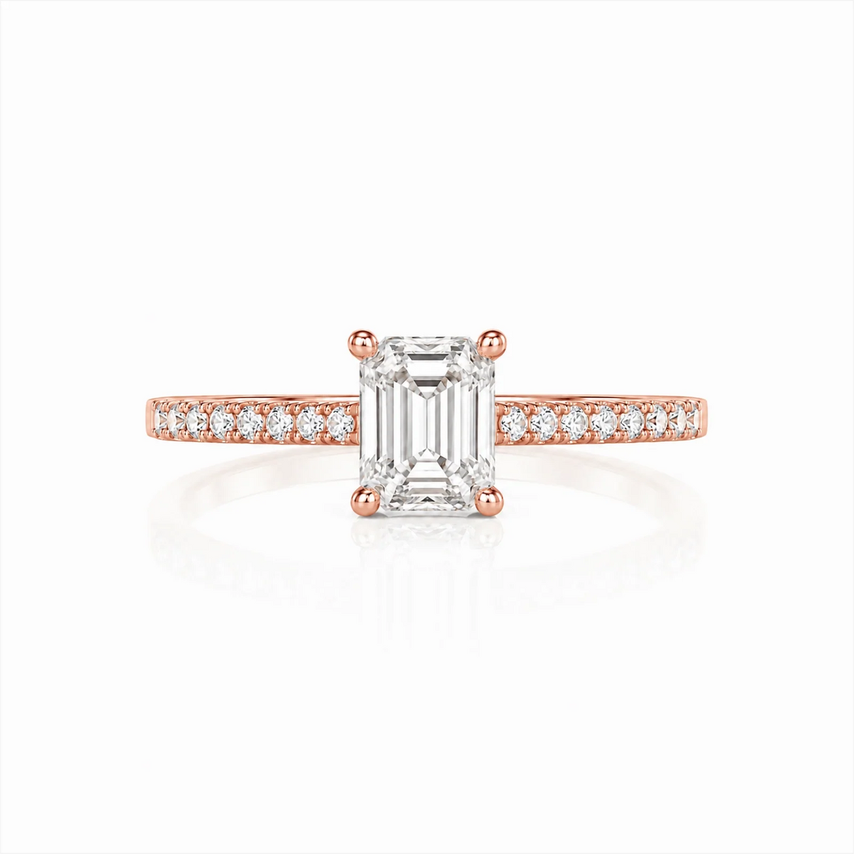 Grace Micro pavé Eternity Lab Diamond Ring - Rose