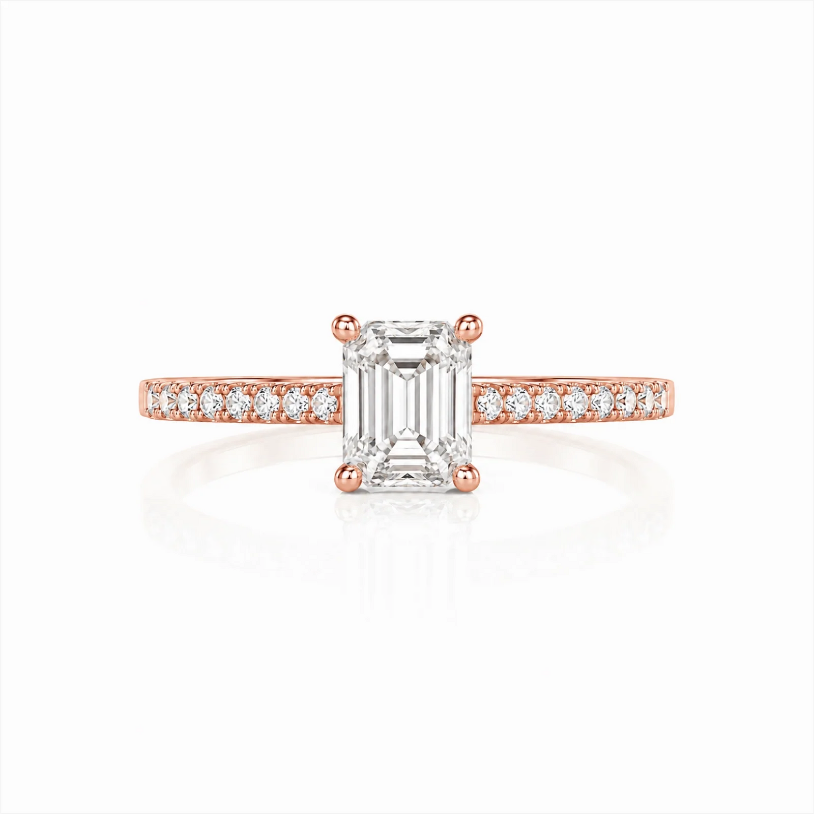 Grace Micro pavé Eternity Lab Diamond Ring - Rose