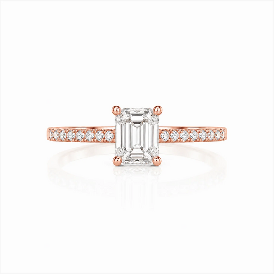 Grace Micro pavé Eternity Lab Diamond Ring - Rose