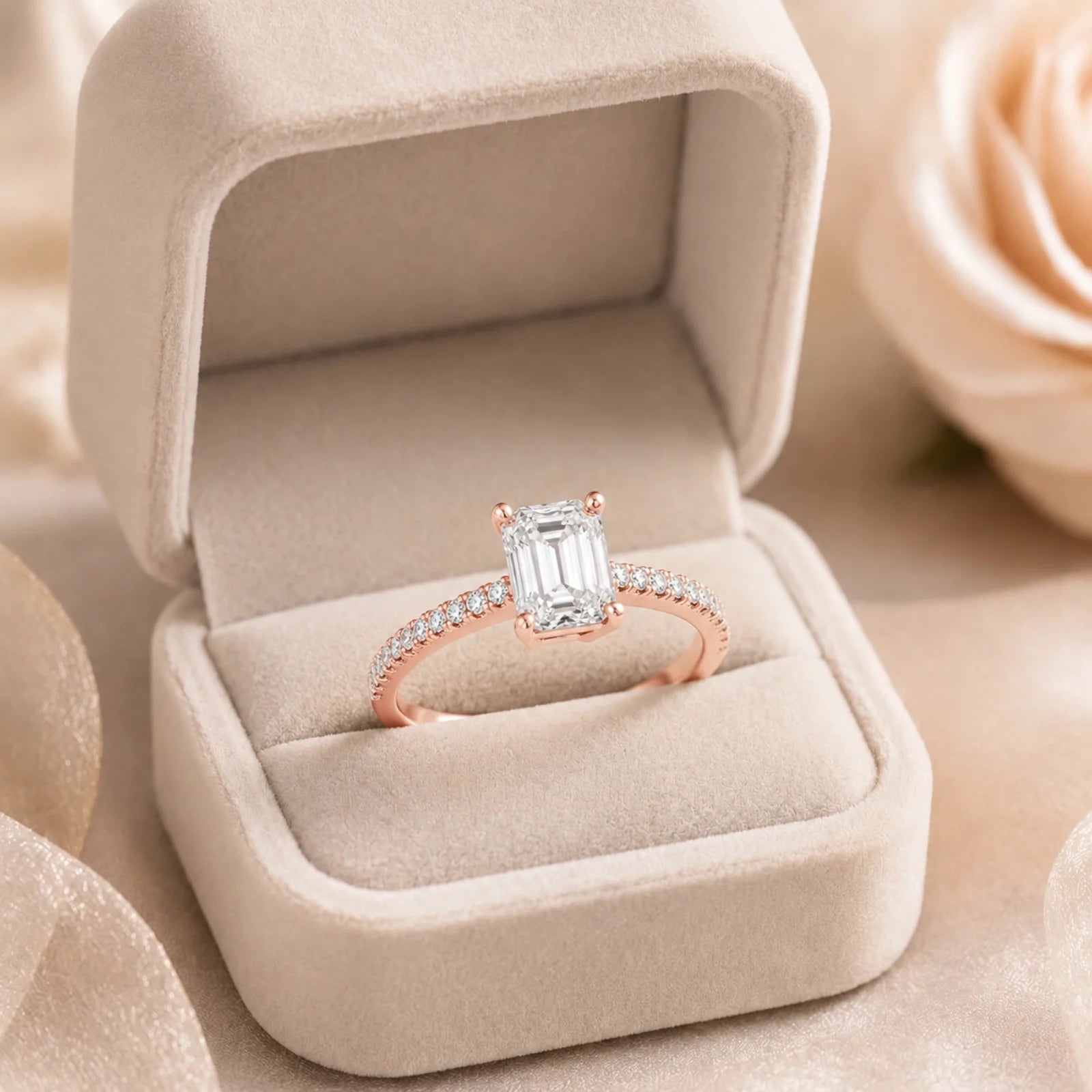 Grace Micro pavé Eternity Lab Diamond Ring - Rose