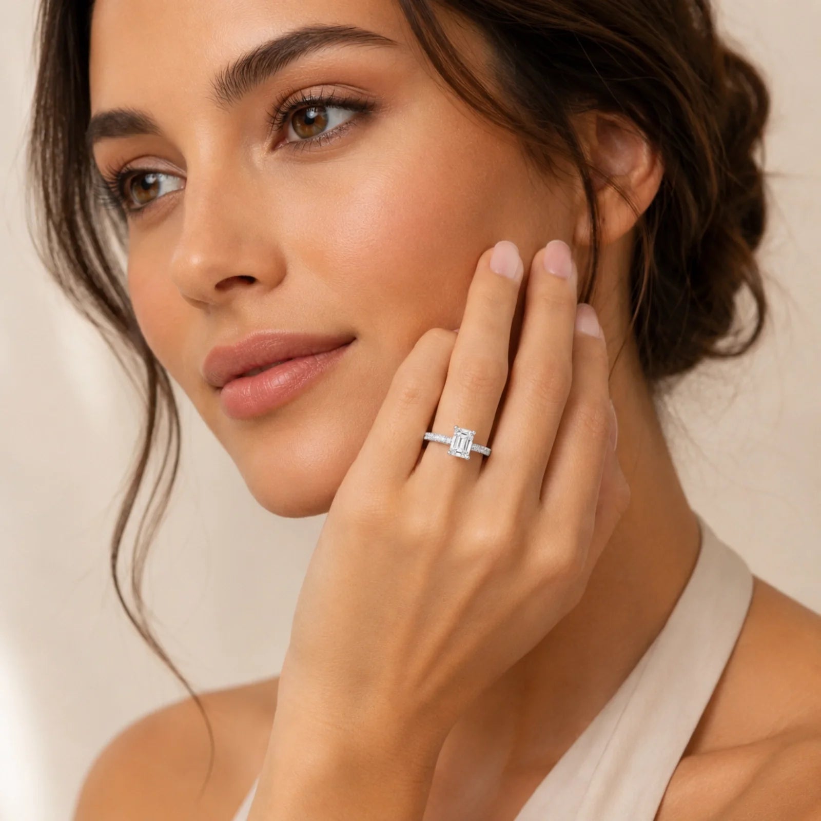 Grace Micro pavé Eternity Lab Diamond Ring - White