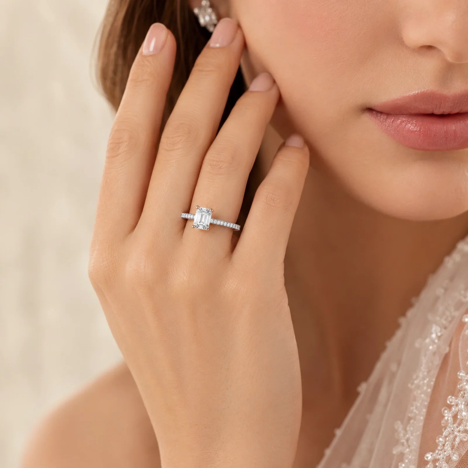 Grace Micro pavé Eternity Lab Diamond Ring - White